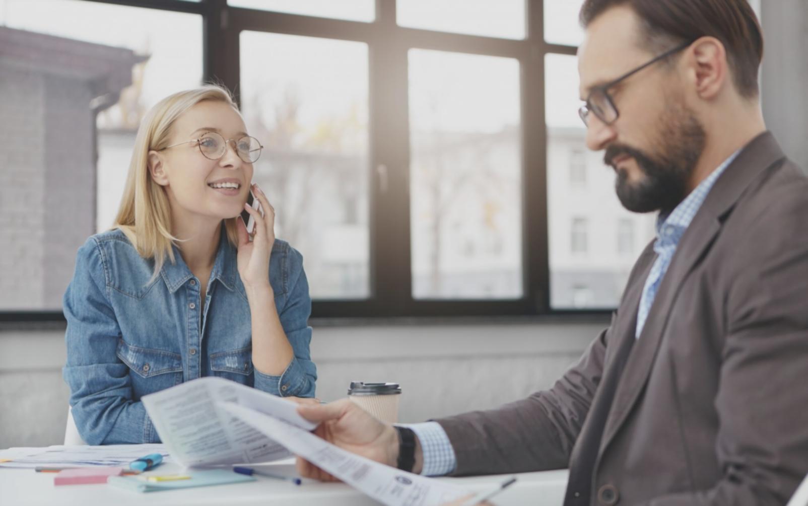 Meeting room with financial planning materials